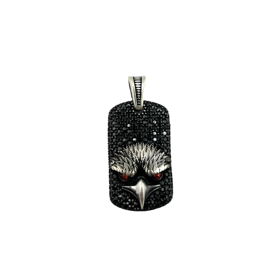Sterling Silver CZ Eagle Mens Pendant