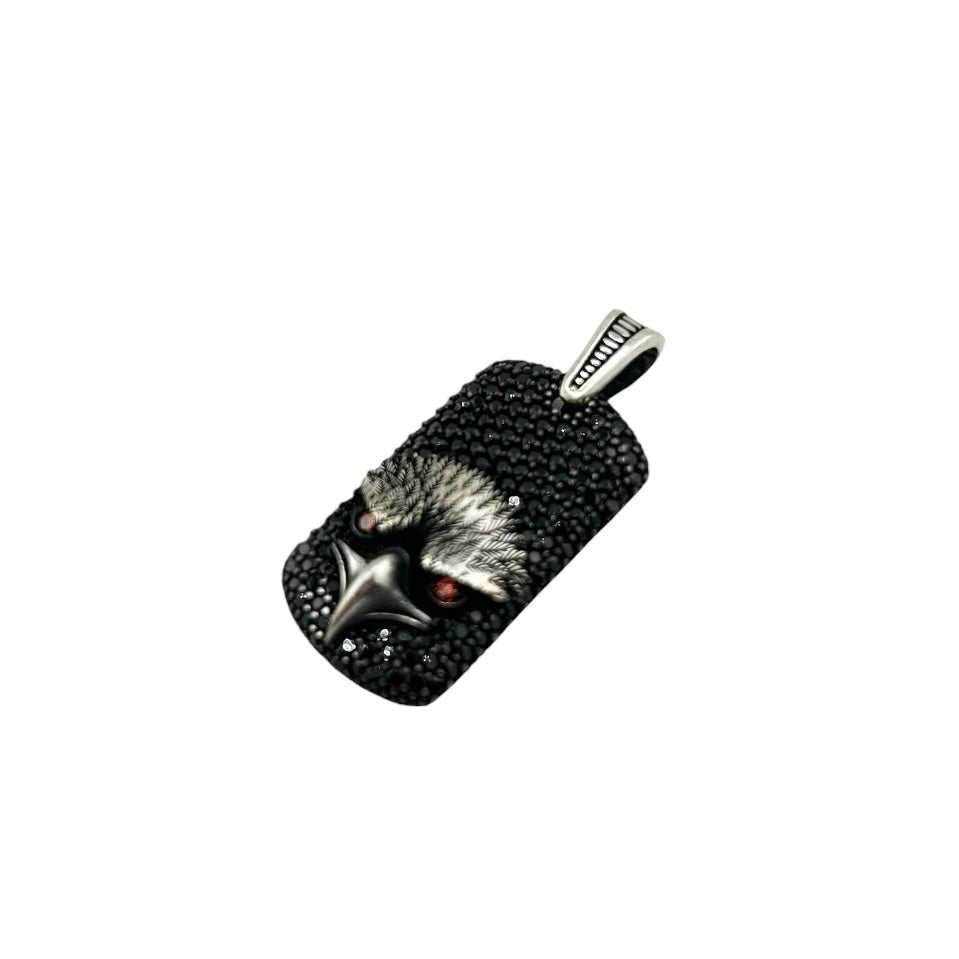 Sterling Silver CZ Eagle Mens Pendant