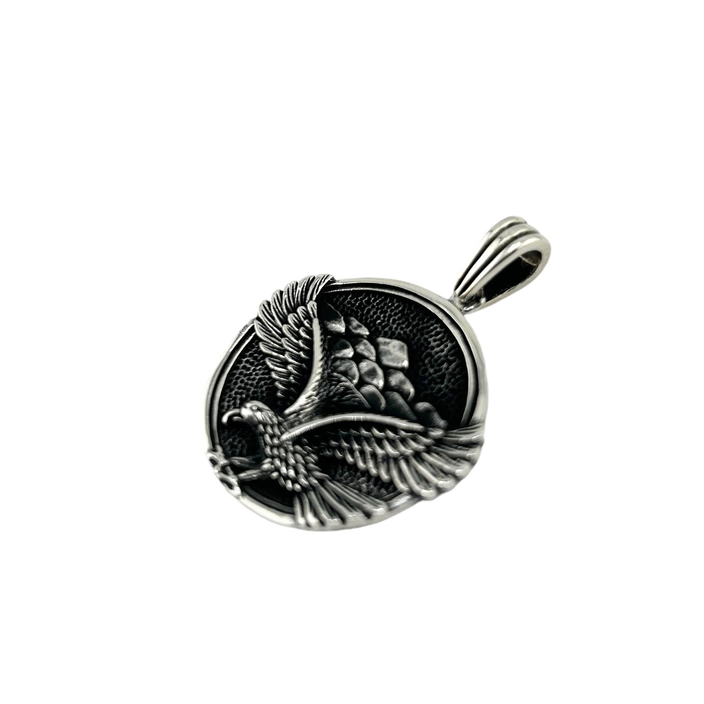 Sterling Silver Flying Eagle Mens Pendant