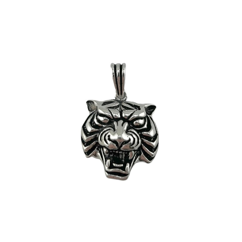 Sterling Silver Tiger Mens Pendant