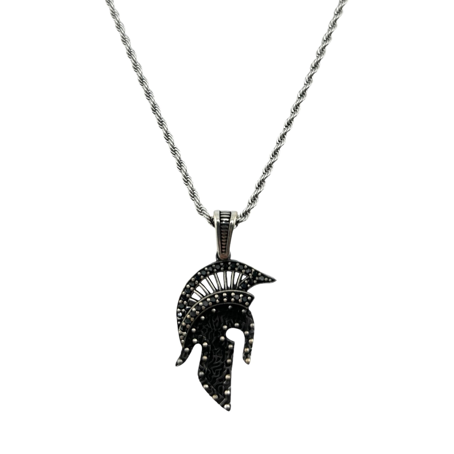 Sterling Silver CZ Chief Mens Pendant