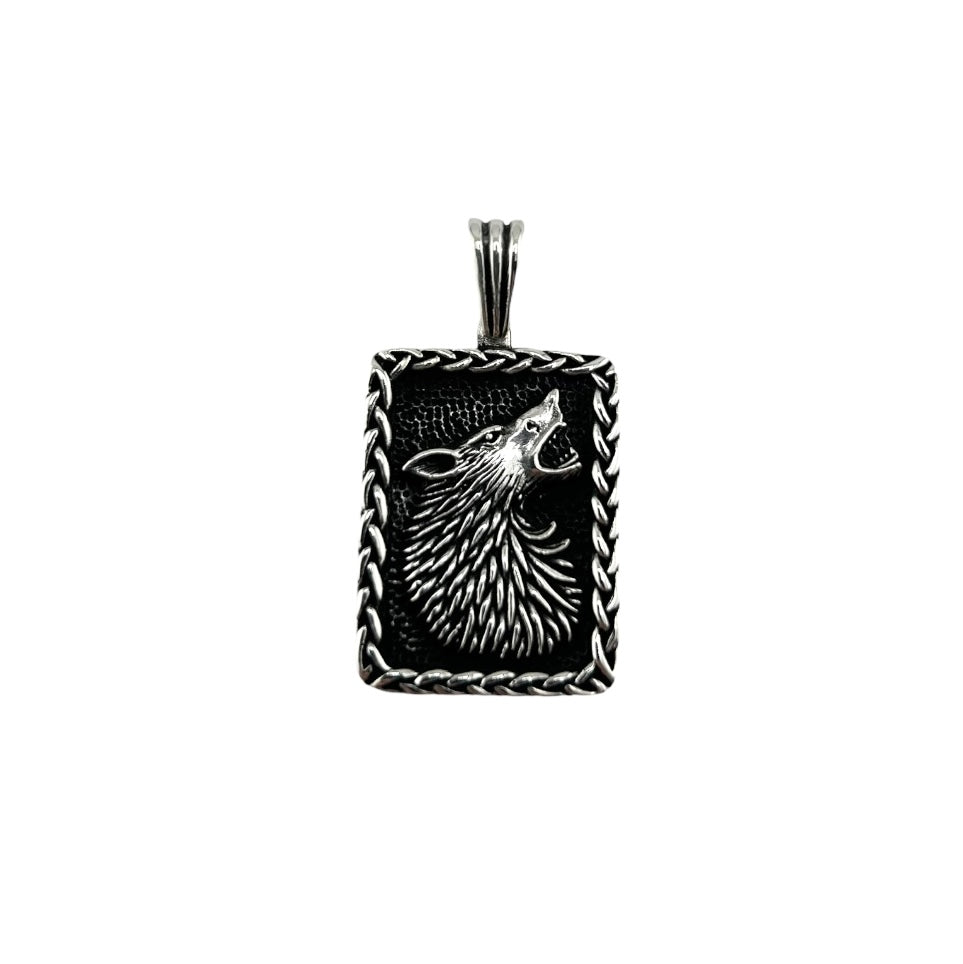 Sterling Silver Coyote Mens Pendant