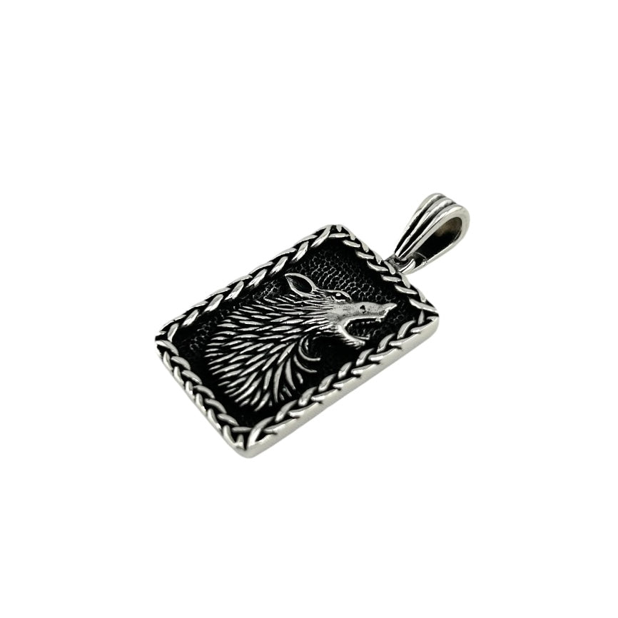 Sterling Silver Coyote Mens Pendant