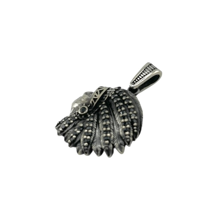 Sterling Silver CZ Chief Mens Pendant