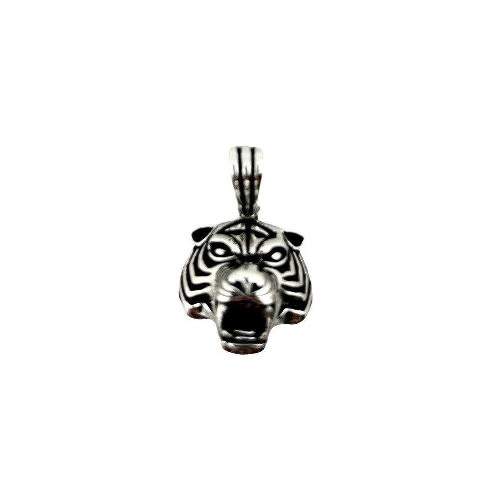 Sterling Silver Tiger Mens Pendant