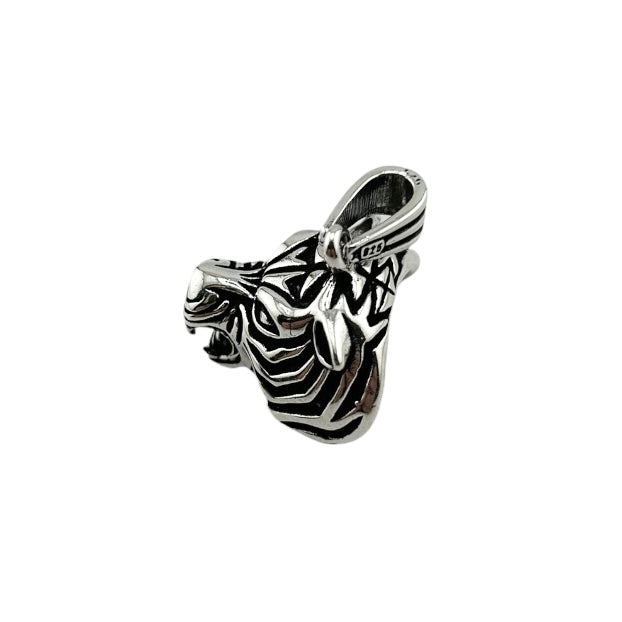 Sterling Silver Tiger Mens Pendant