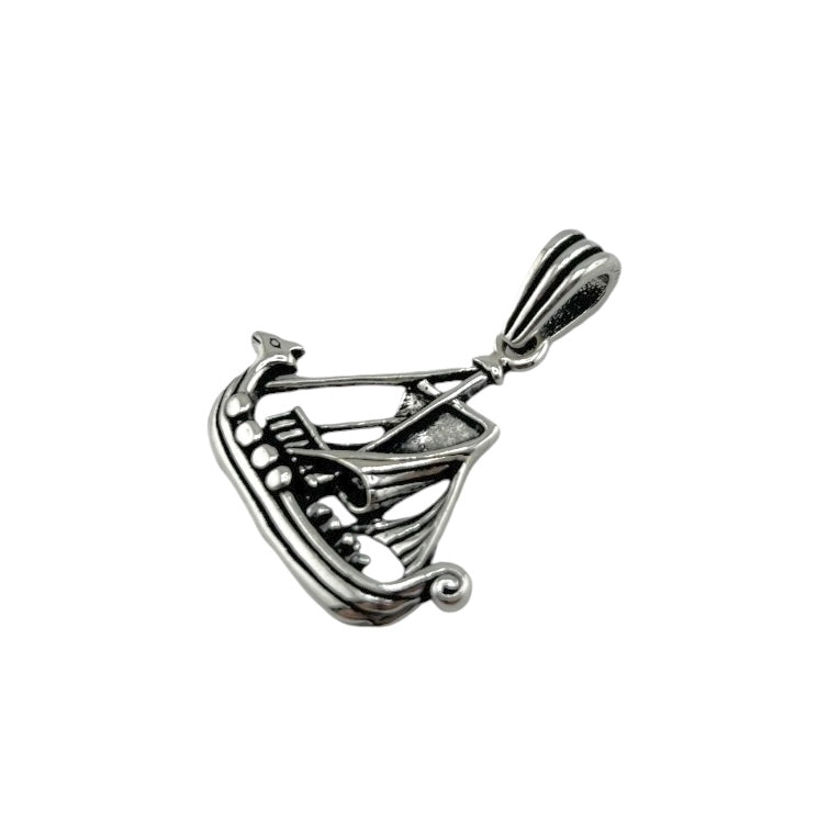 Sterling Silver Sailor Ship Mens Pendant