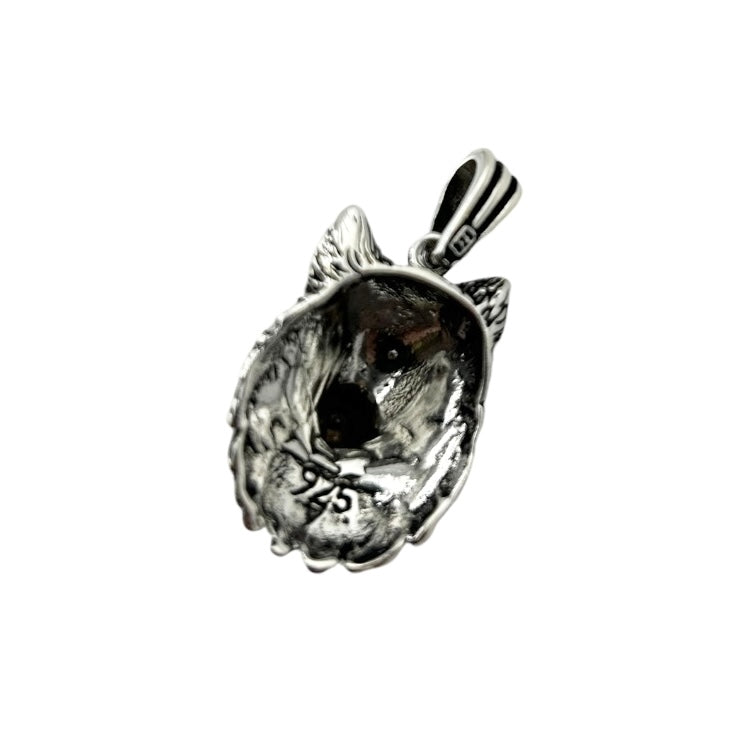 Sterling Silver Wolf Mens Pendant