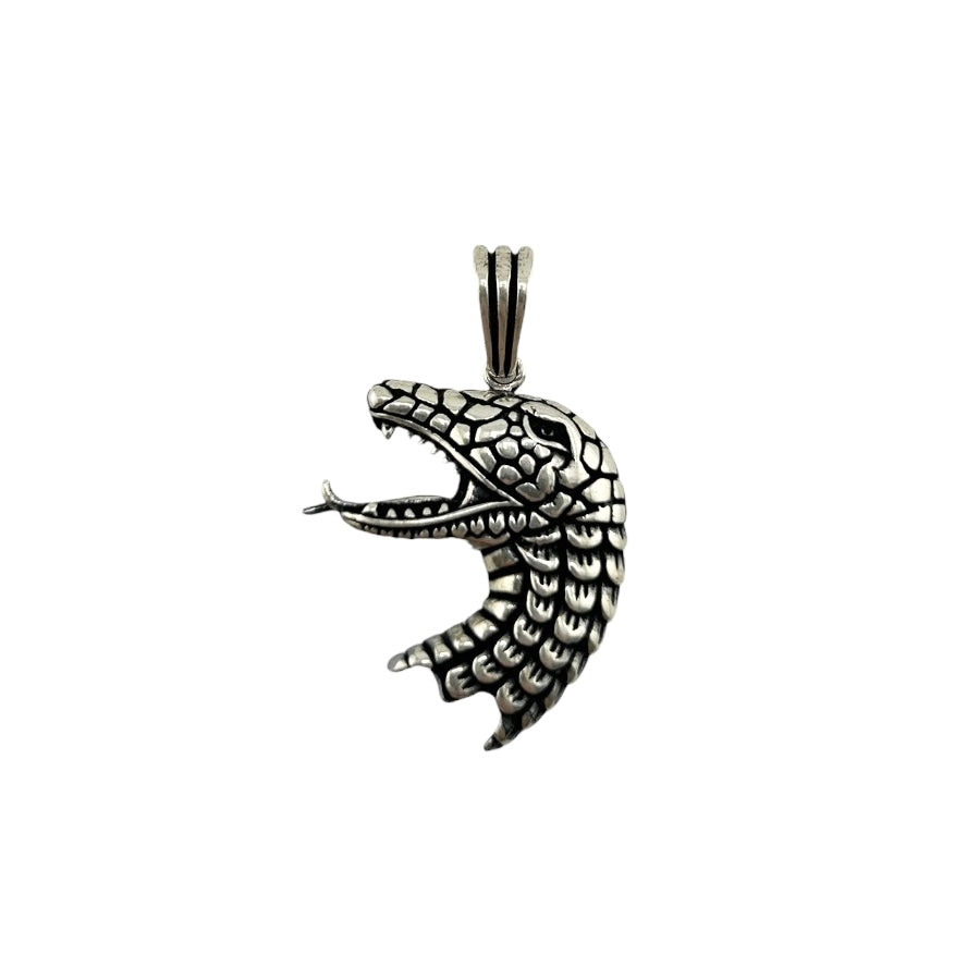 Sterling Silver Dragon Mens Pendant