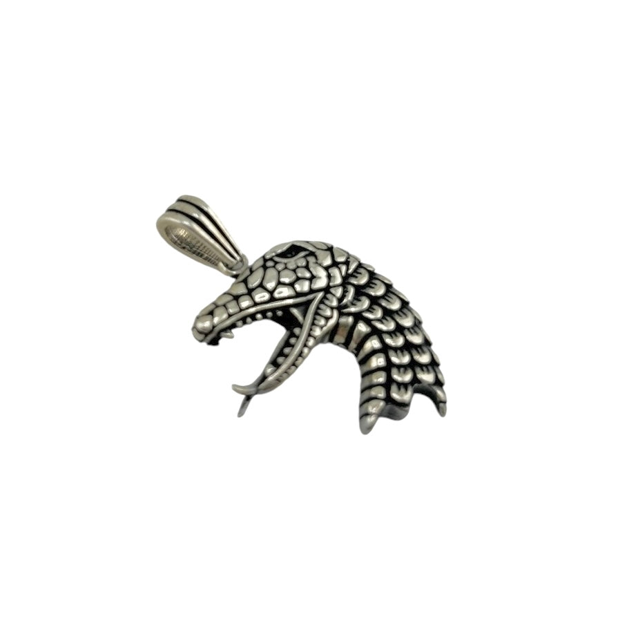 Sterling Silver Dragon Mens Pendant