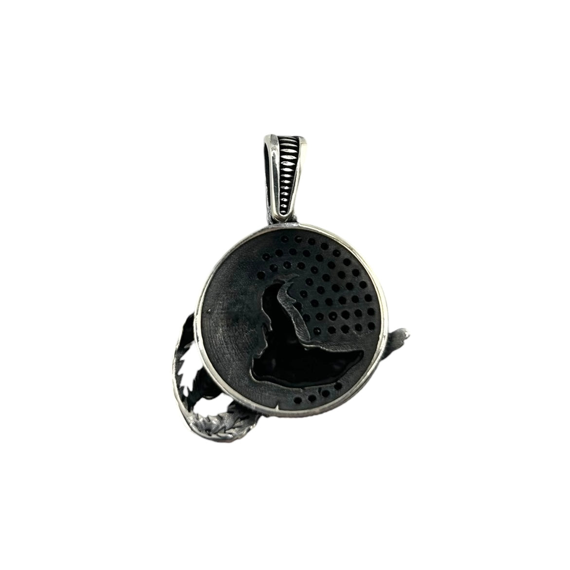 Sterling Silver CZ Dragon Mens Pendant