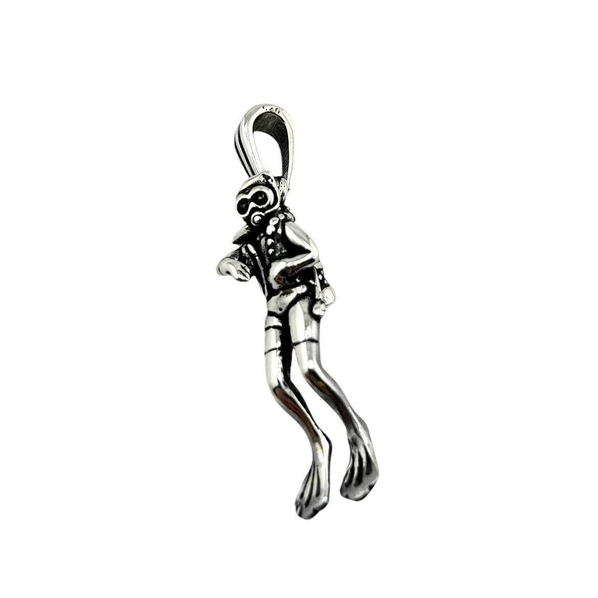Sterling Silver Diver Mens Pendant