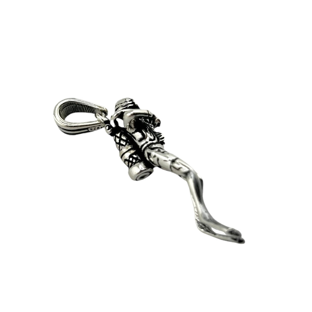 Sterling Silver Diver Mens Pendant