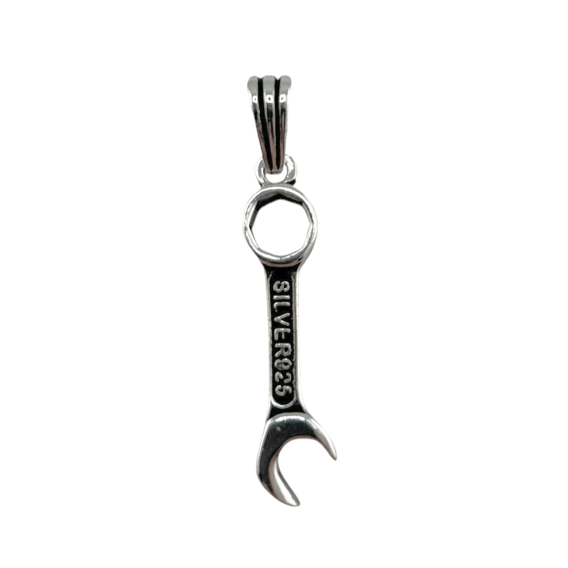 Sterling Silver Wrench Mens Pendant
