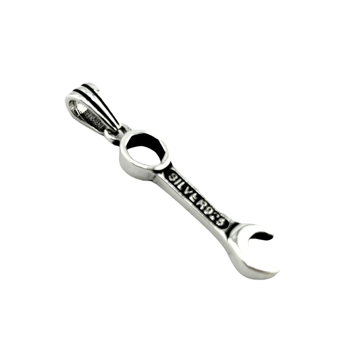 Sterling Silver Wrench Mens Pendant