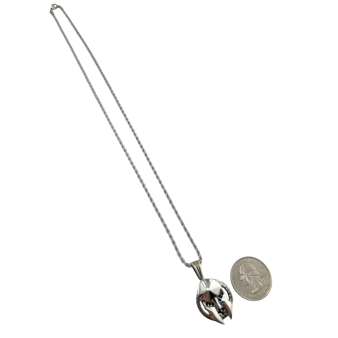 Sterling Silver CZ Gladiator Mens Pendant