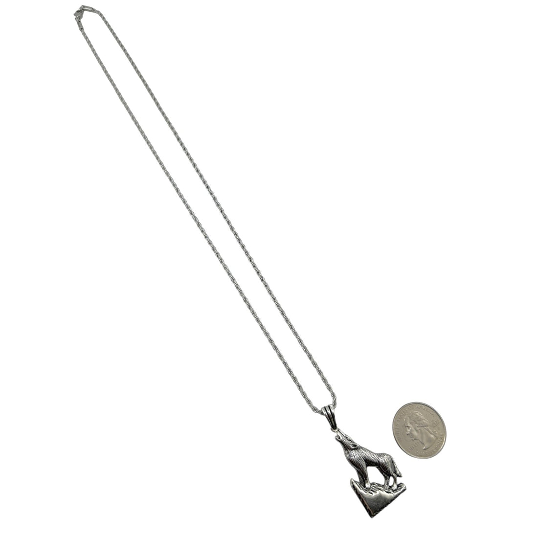 Sterling Silver Coyote Mens Pendant