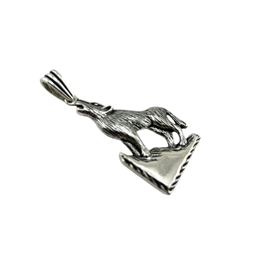 Sterling Silver Coyote Mens Pendant