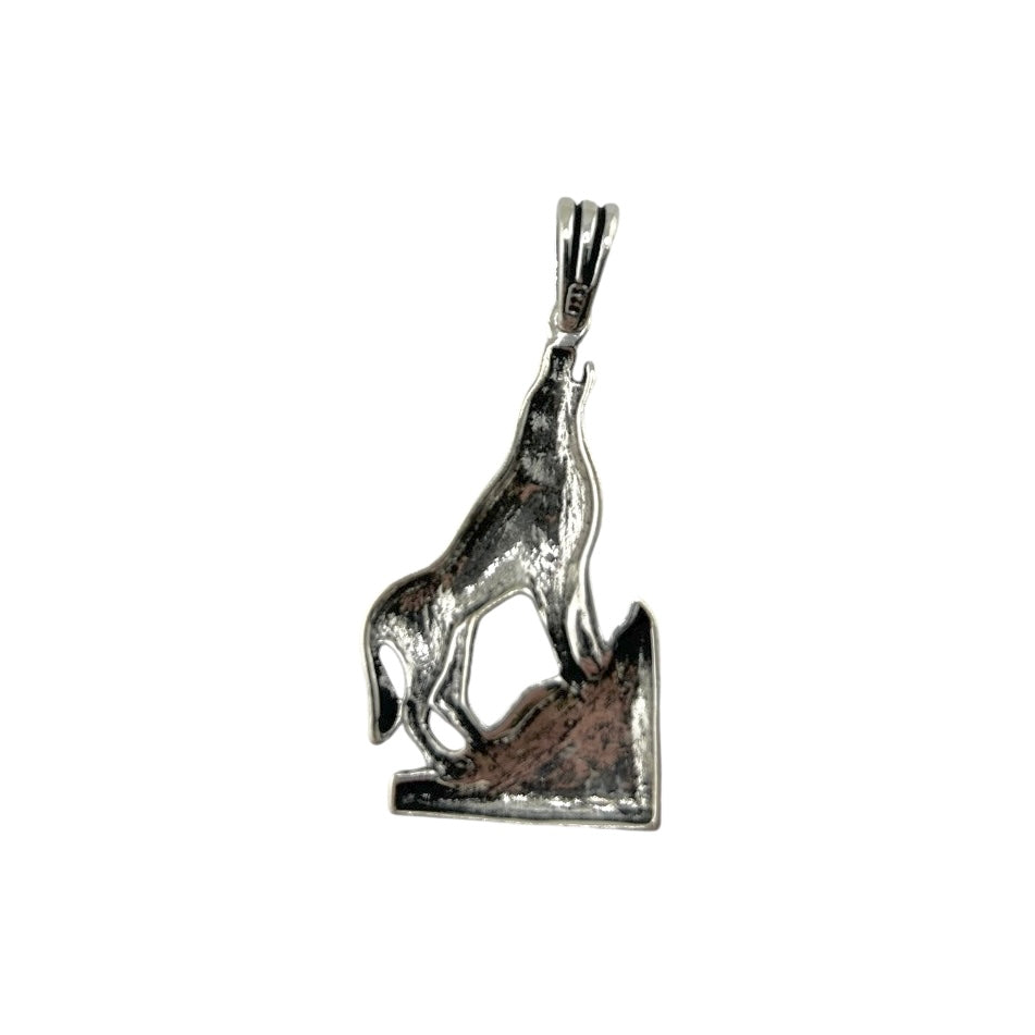 Sterling Silver Coyote Mens Pendant