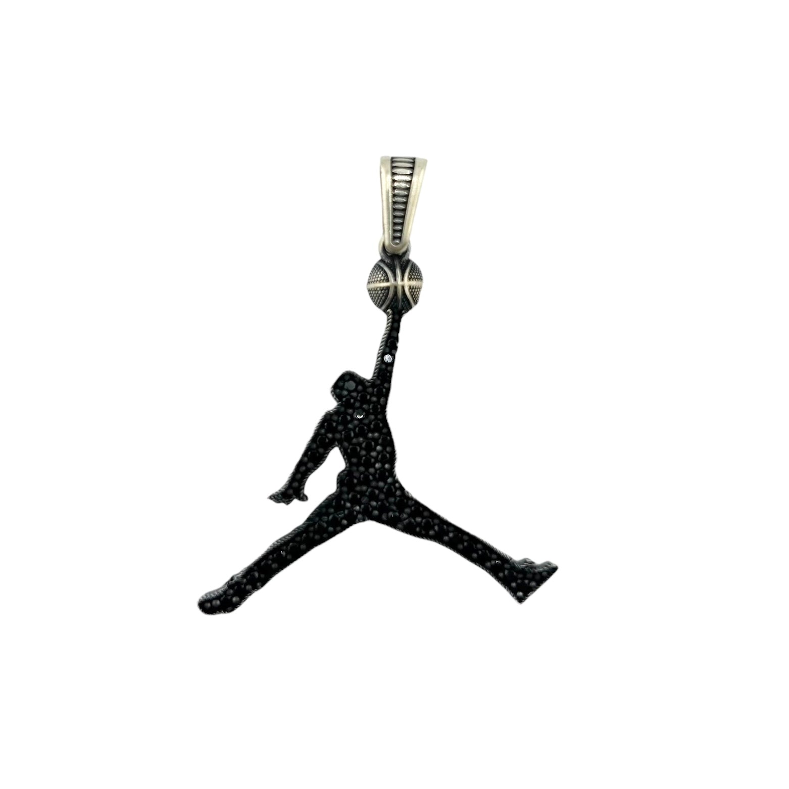 Sterling Silver CZ Hooper Mens Pendant