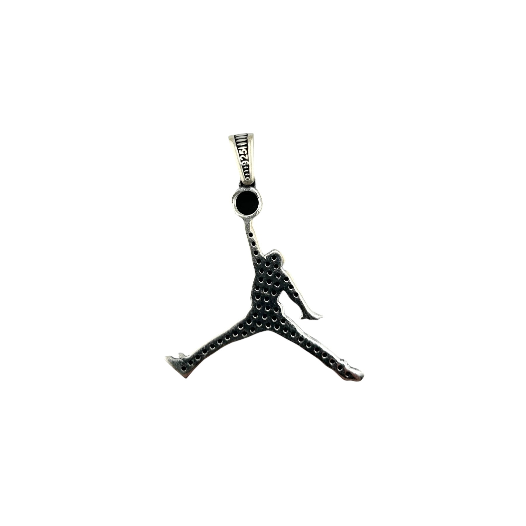 Sterling Silver CZ Hooper Mens Pendant