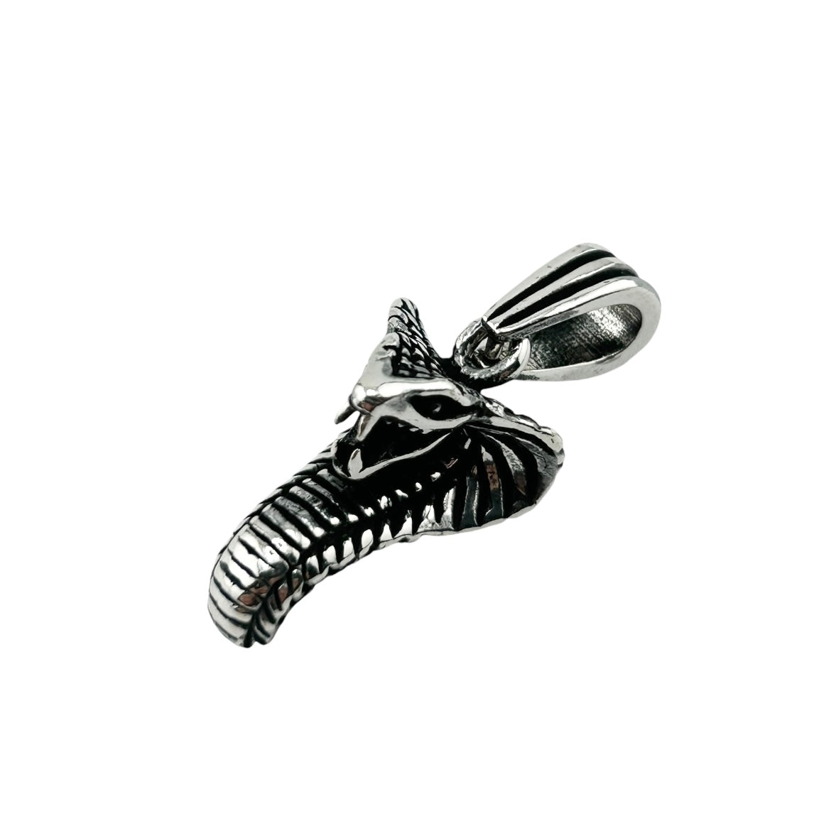 Sterling Silver Cobra Mens Pendant