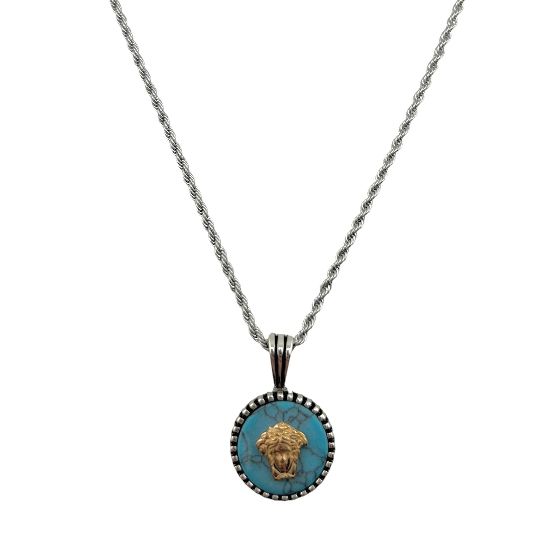 Sterling Silver Turquoise Mens Pendant