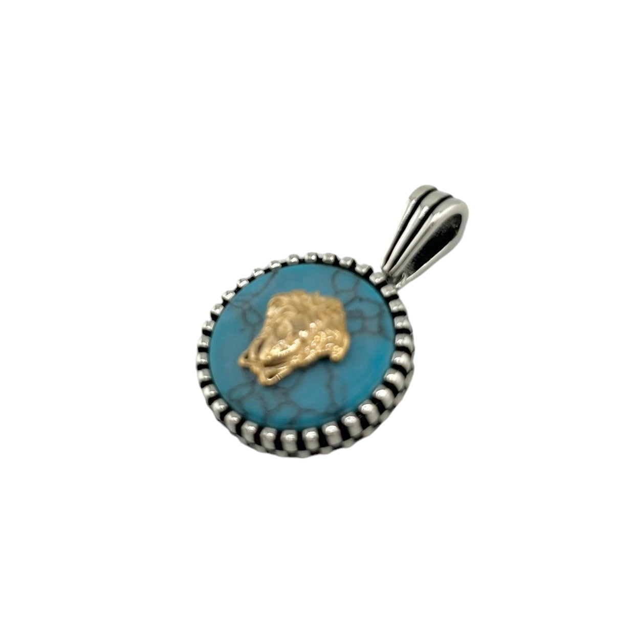 Sterling Silver Turquoise Mens Pendant