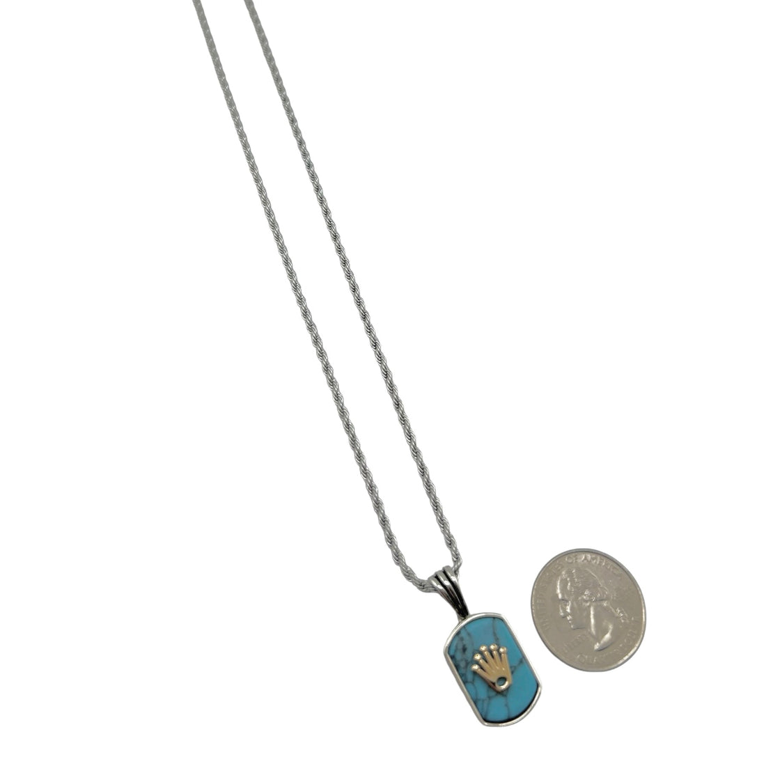 Sterling Silver Turquoise Mens Pendant