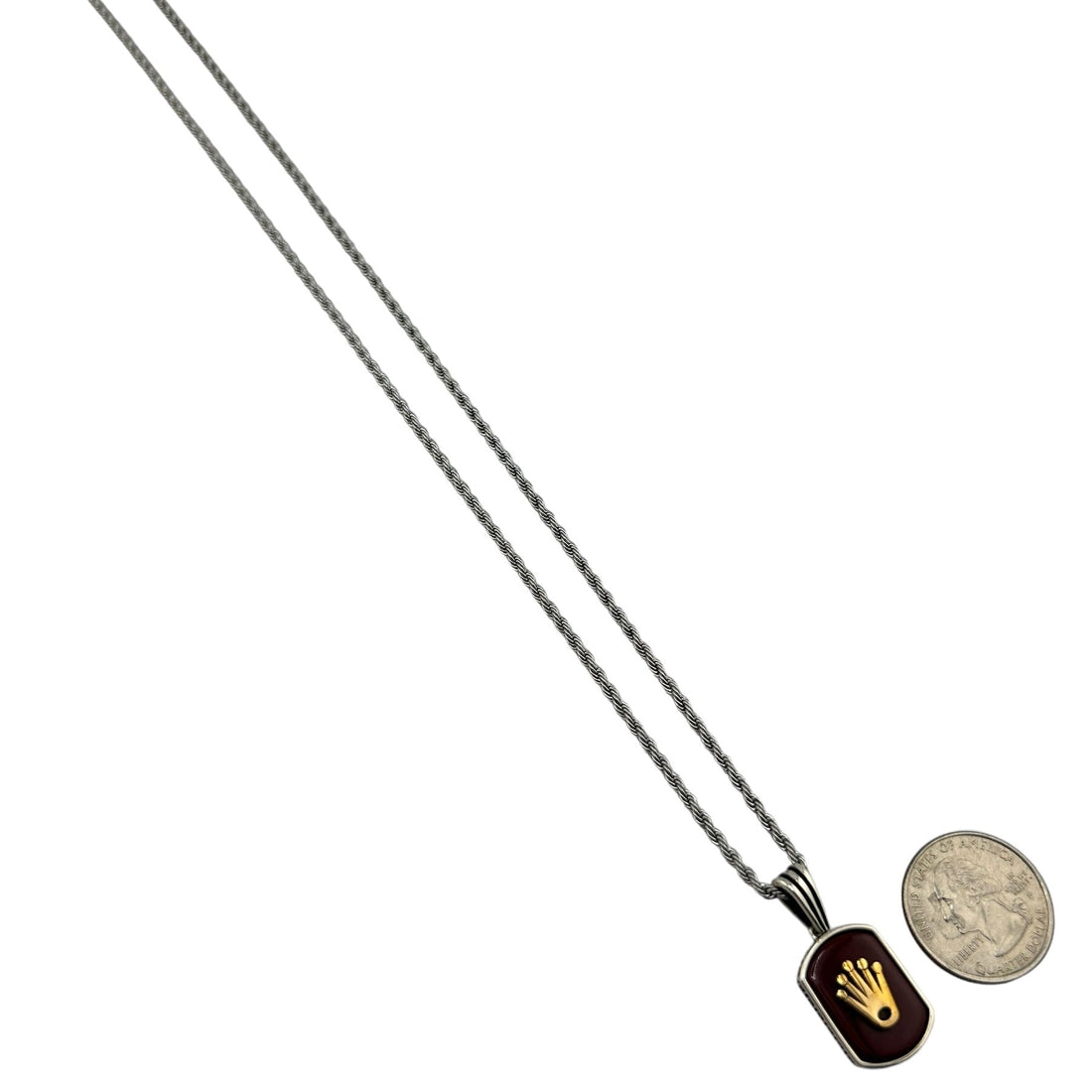 Sterling Silver Agate Mens Pendant