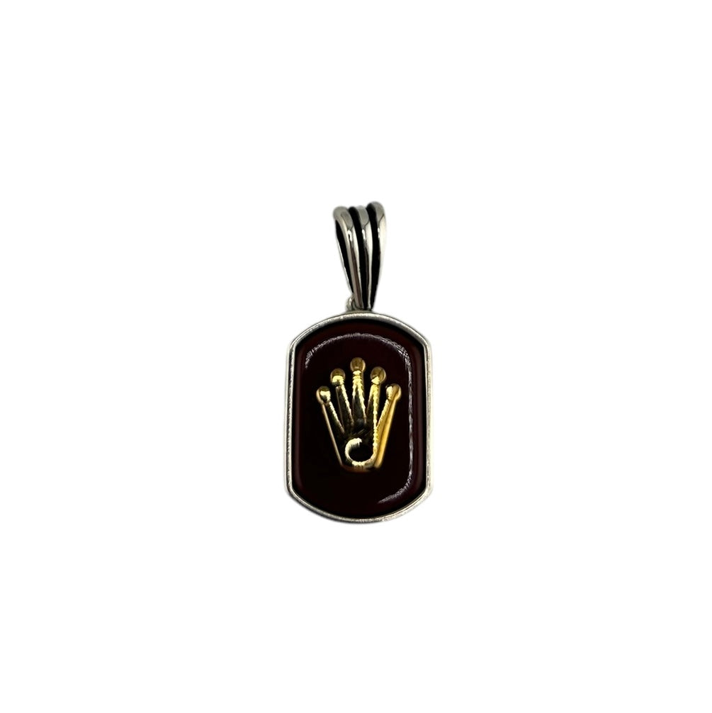 Sterling Silver Agate Mens Pendant