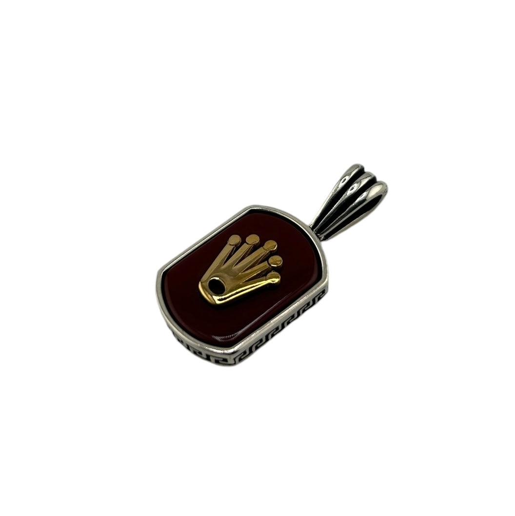 Sterling Silver Agate Mens Pendant