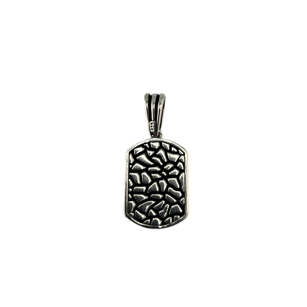 Sterling Silver Agate Mens Pendant