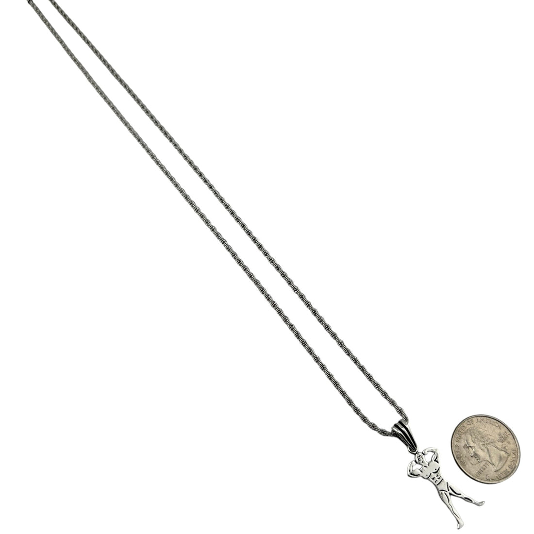 Sterling Silver Body Builder Mens Pendant