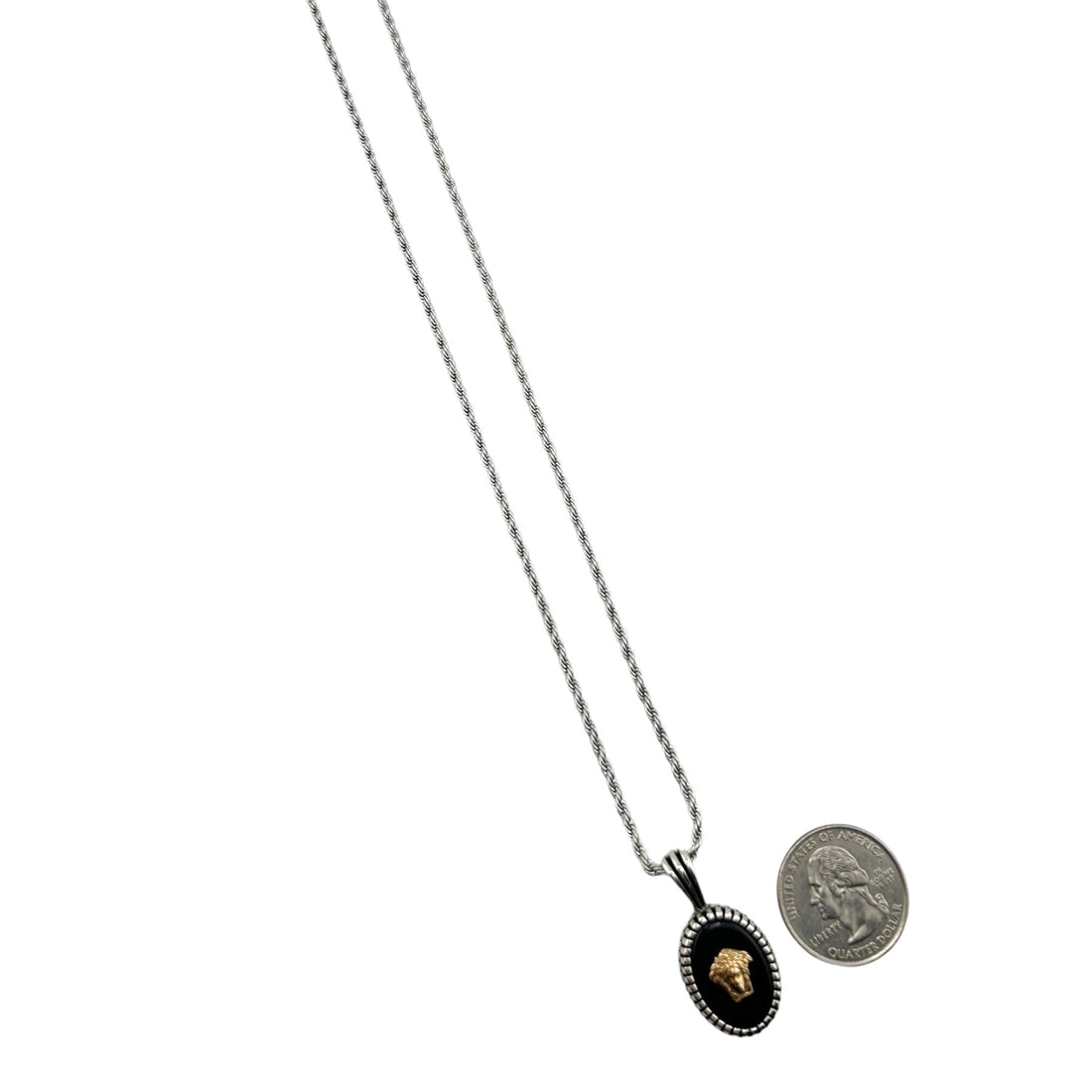 Sterling Silver Onyx Mens Pendant