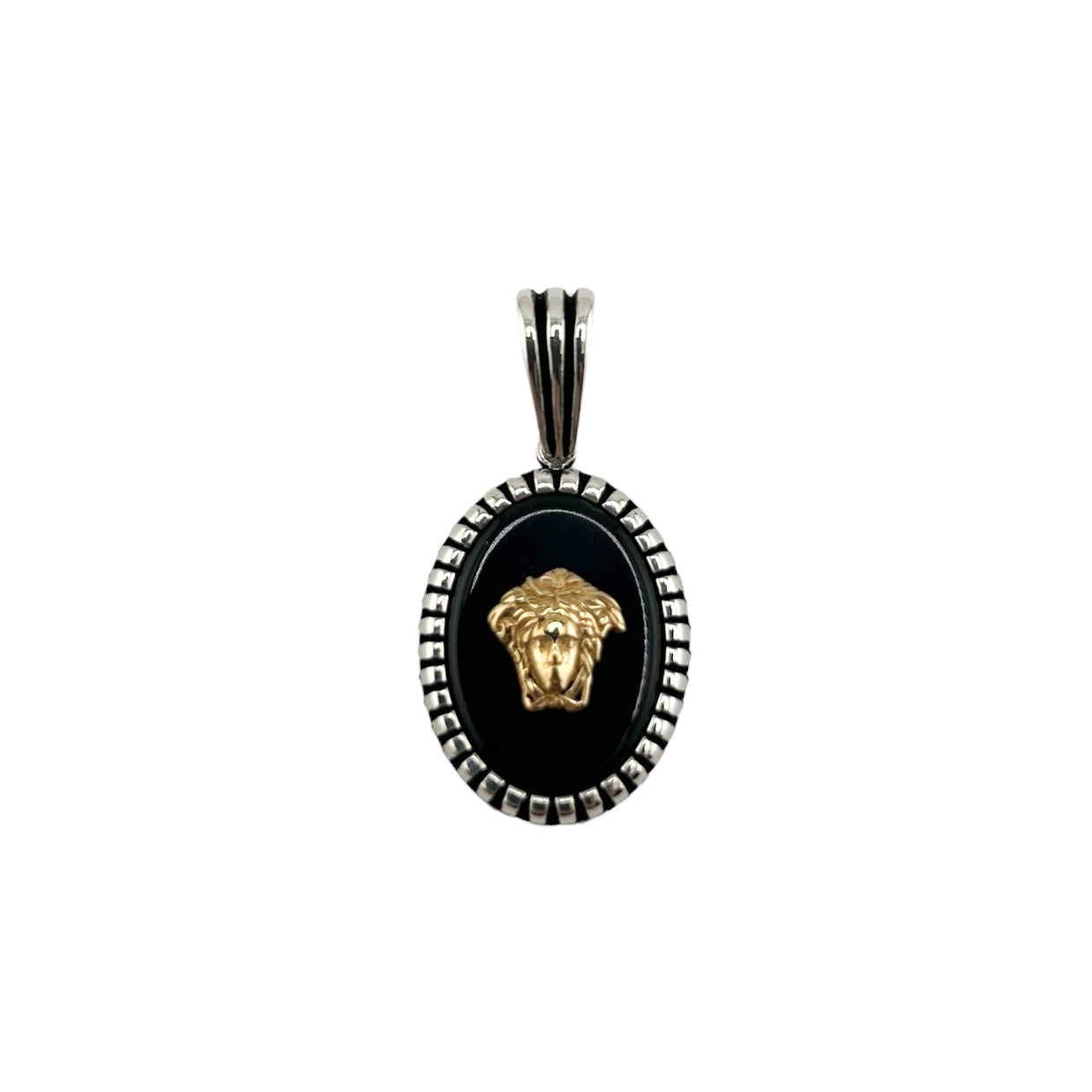Sterling Silver Onyx Mens Pendant