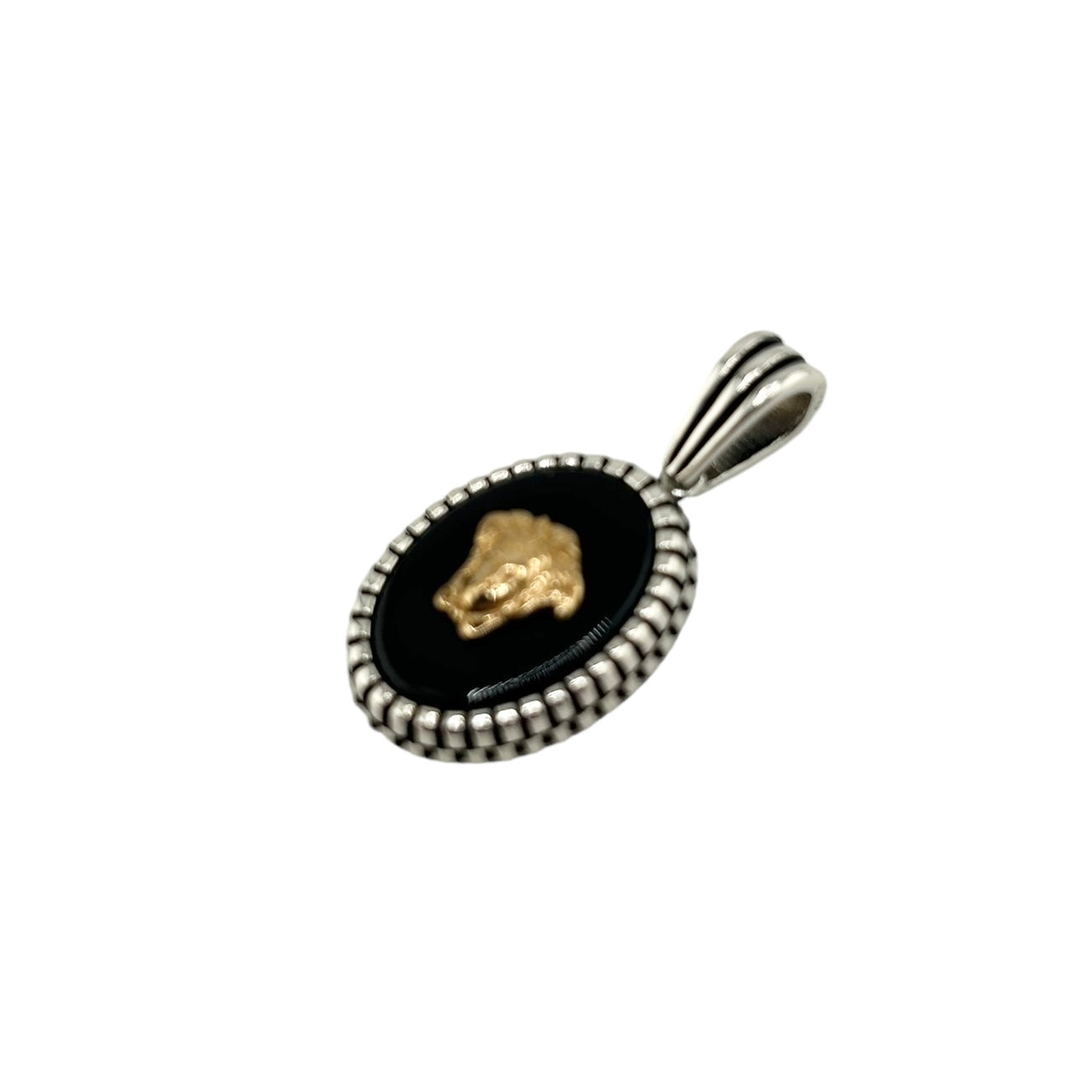 Sterling Silver Onyx Mens Pendant