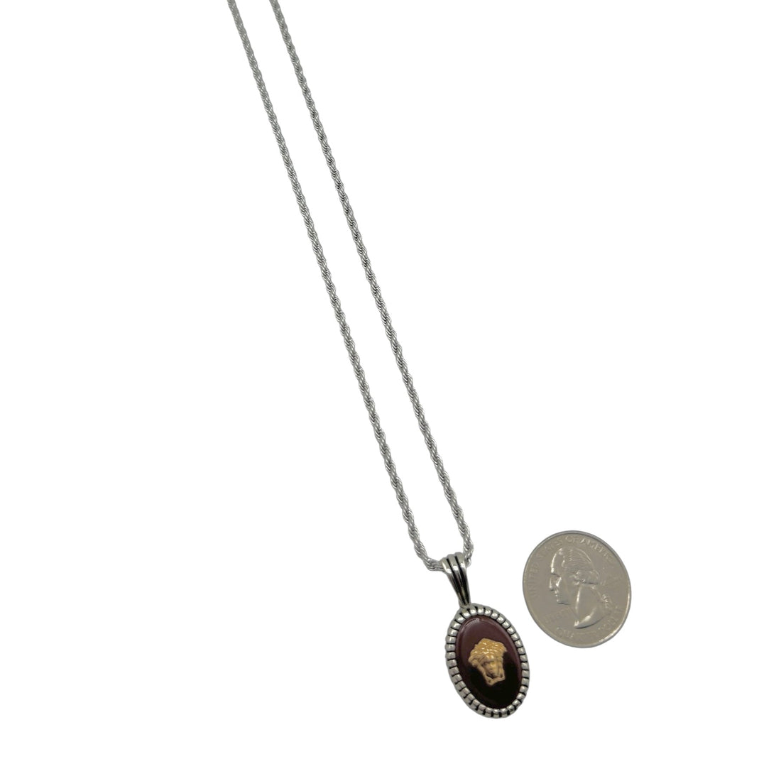 Sterling Silver Agate Mens Pendant