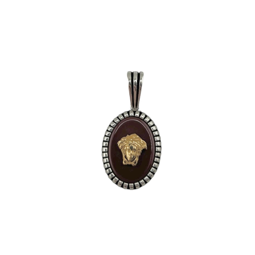 Sterling Silver Agate Mens Pendant