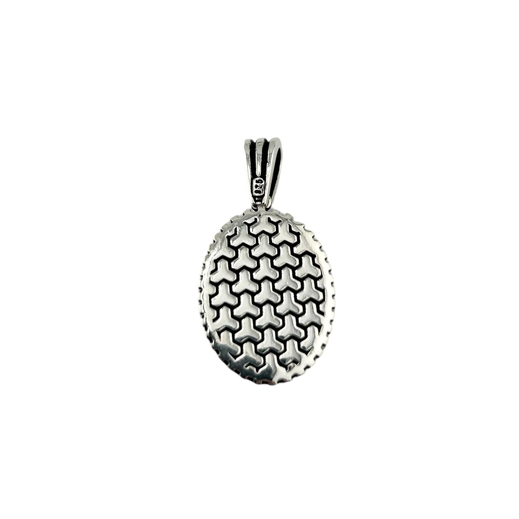 Sterling Silver Agate Mens Pendant