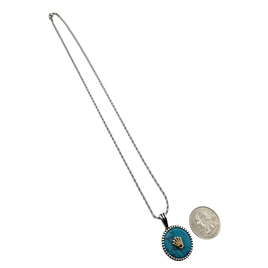 Sterling Silver Turquoise Mens Pendant