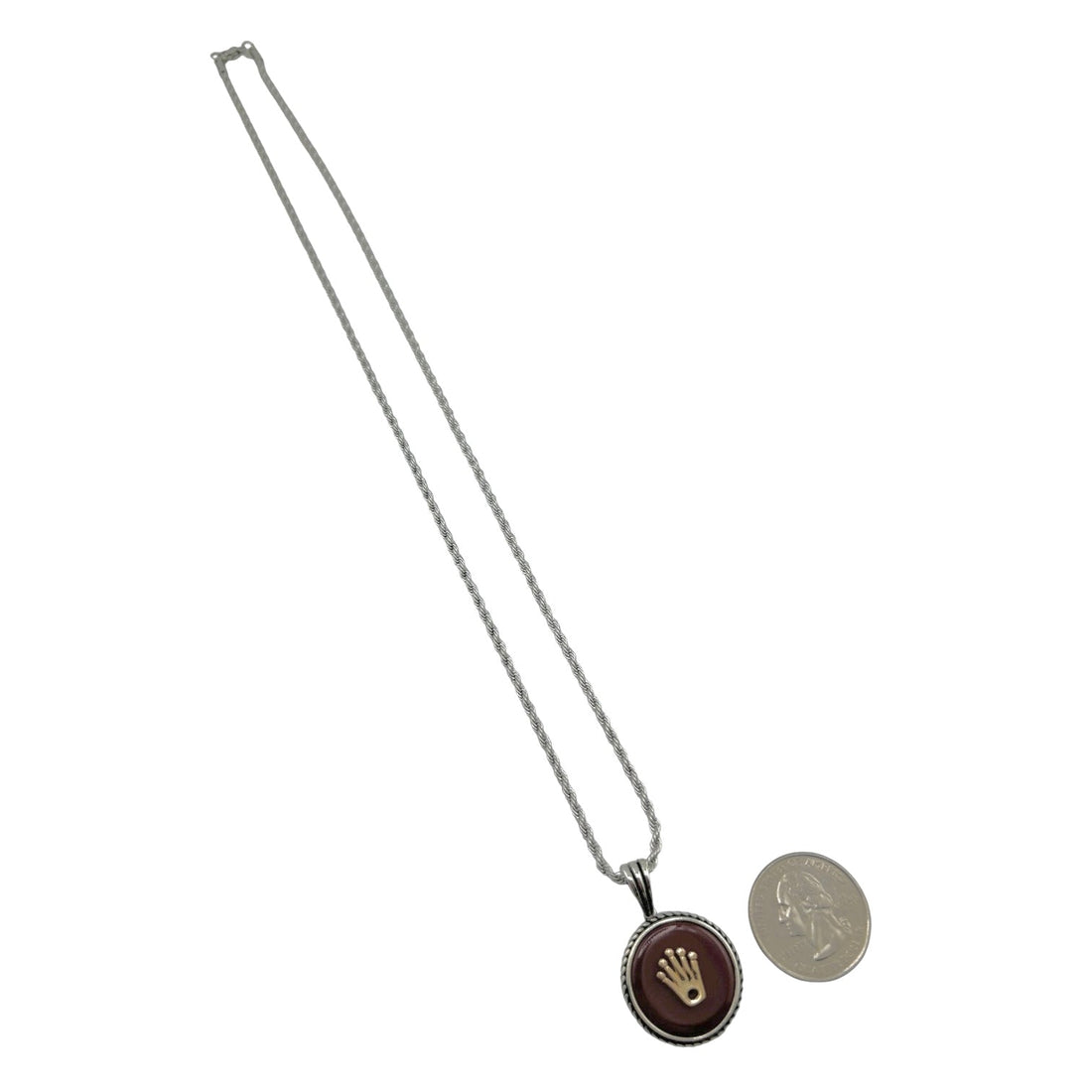 Sterling Silver Agate Mens Pendant