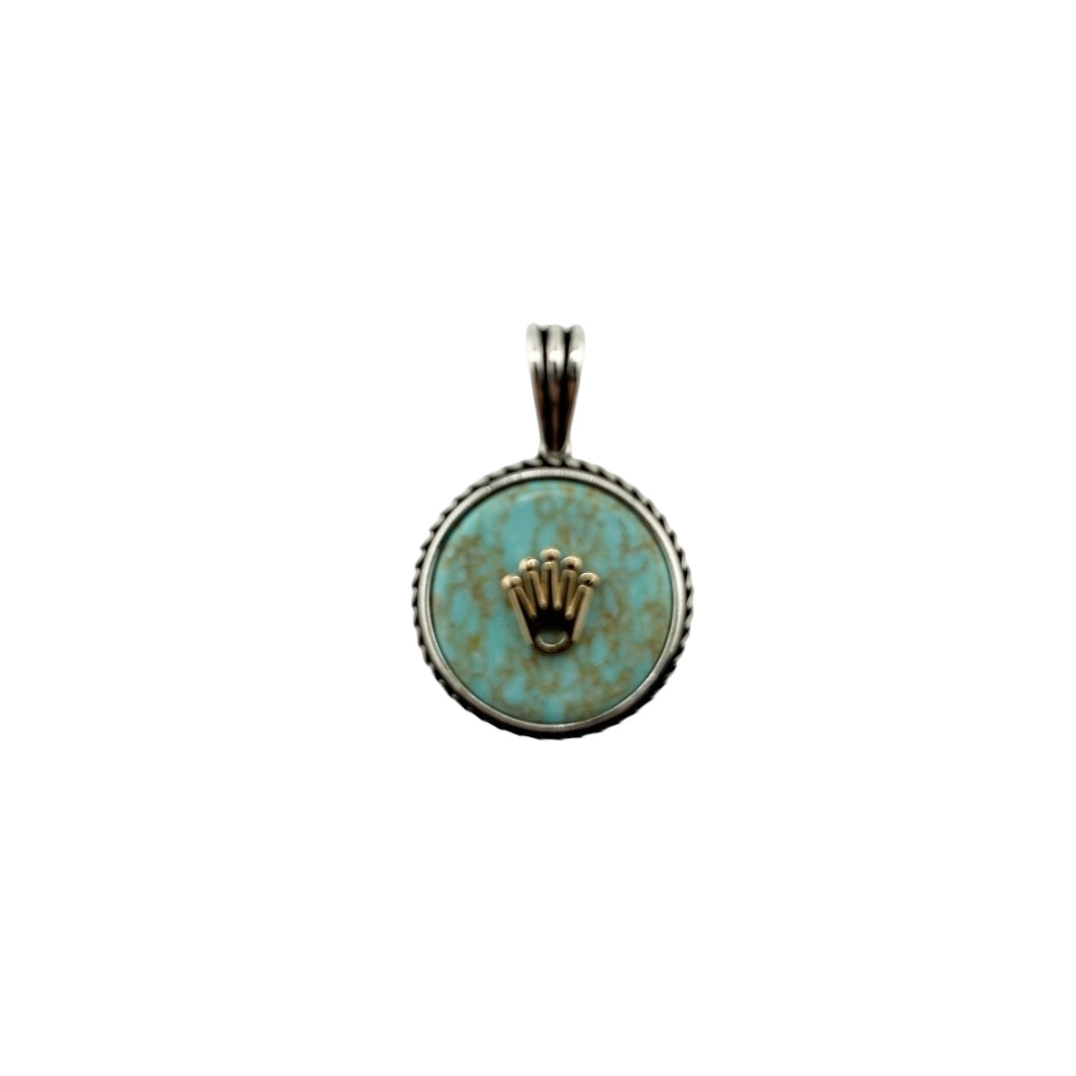 Sterling Silver Light Turquoise Mens Pendant