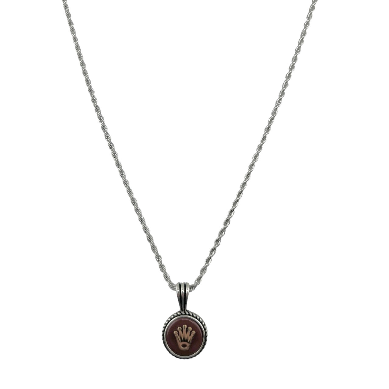 Sterling Silver Agate Mens Pendant