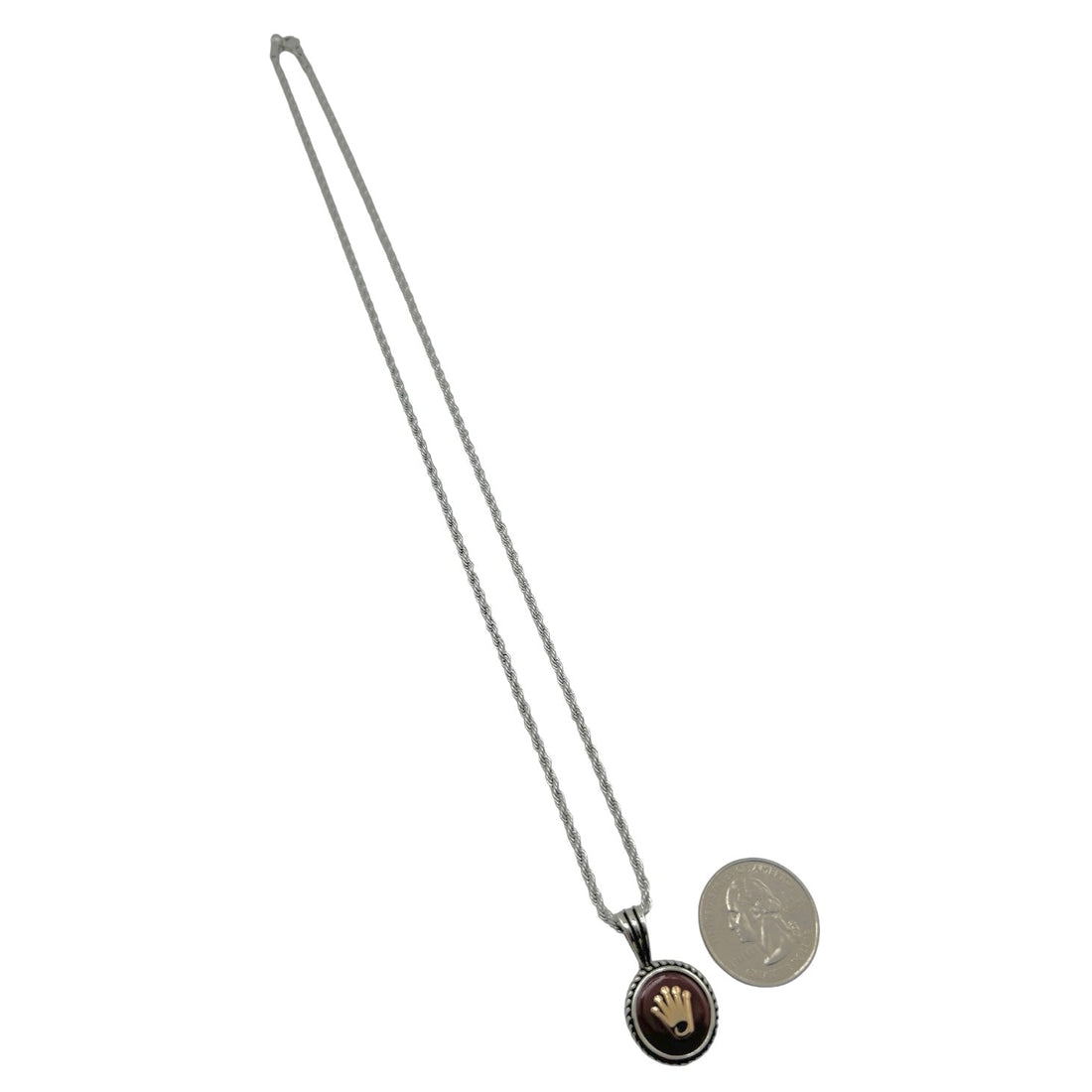 Sterling Silver Agate Mens Pendant