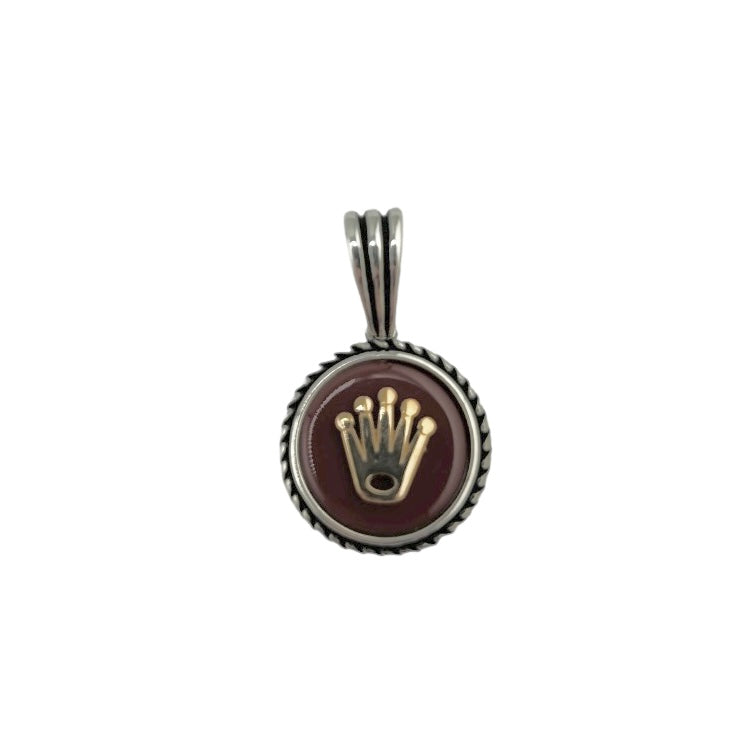 Sterling Silver Agate Mens Pendant