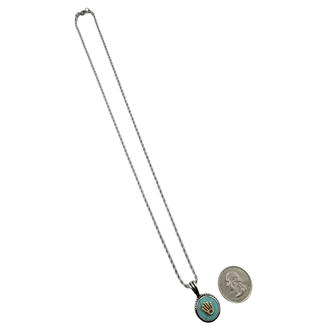 Sterling Silver Light Turquoise Mens Pendant