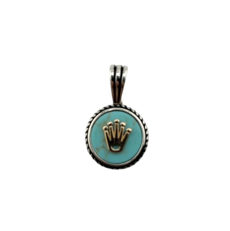 Sterling Silver Light Turquoise Mens Pendant
