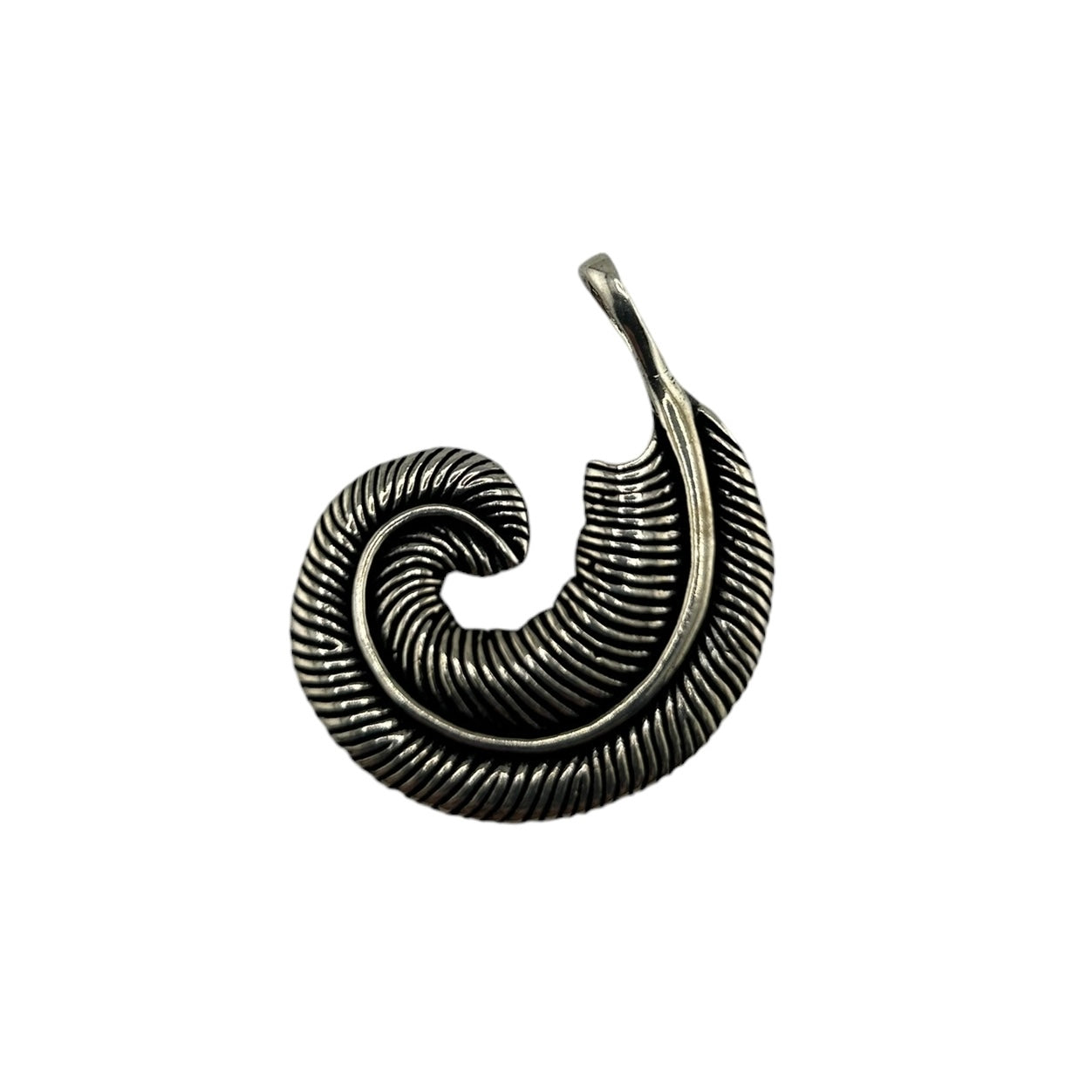 Sterling Silver Leaf Mens Pendant