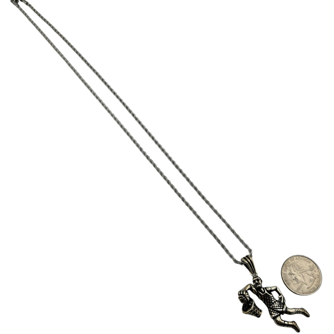 Sterling Silver Slam Dunk Mens Pendant